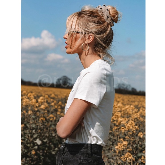 White Graphic Text Print Tee Shirt Short Sleeve Crew Neck - Picture 4 of 7